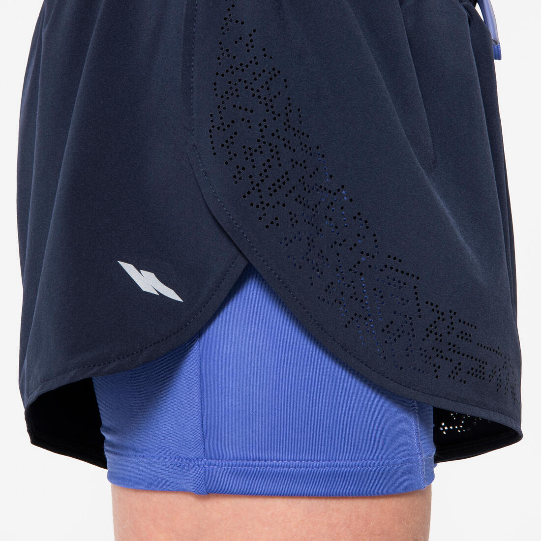 Short cuissard de running respirant Fille - KIPRUN DRY 900 marine