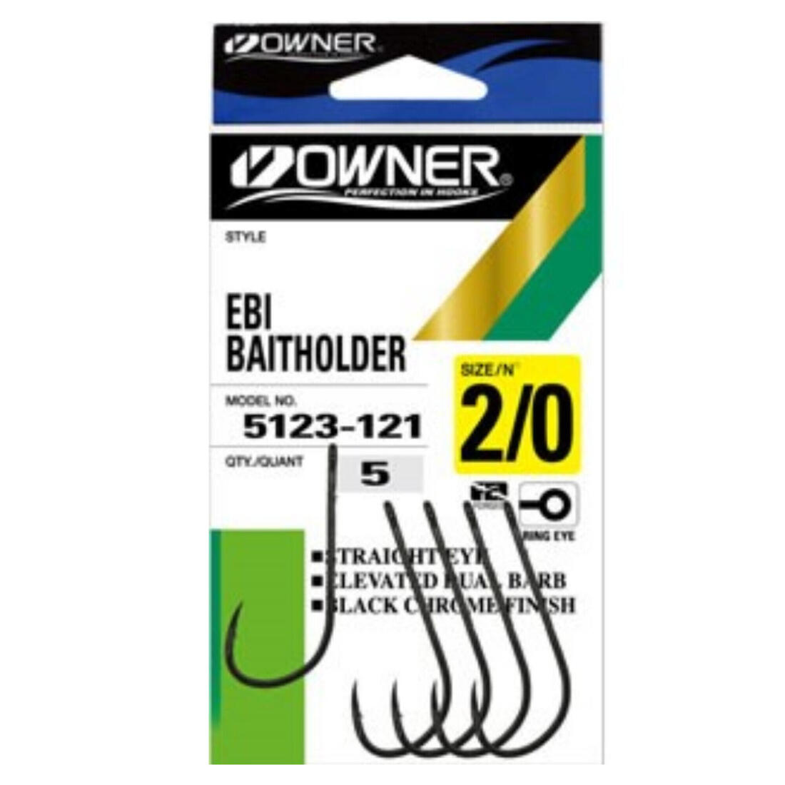 Hameçons EBI BLACK CHROME ONWER 5123 T1/0 à T3/0