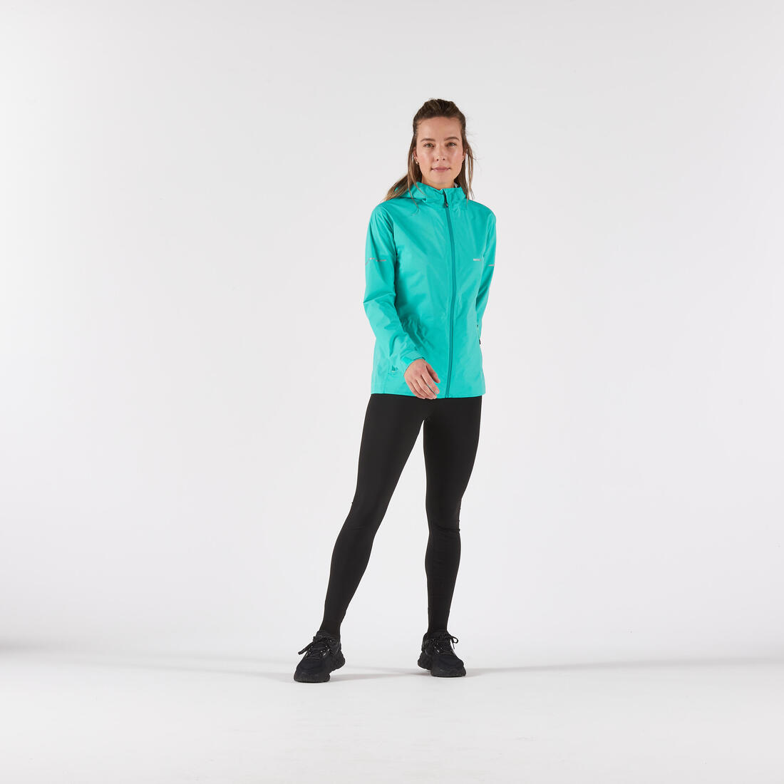 Veste running imperméable Femme, Kiprun Run Rain 900 gris foncé