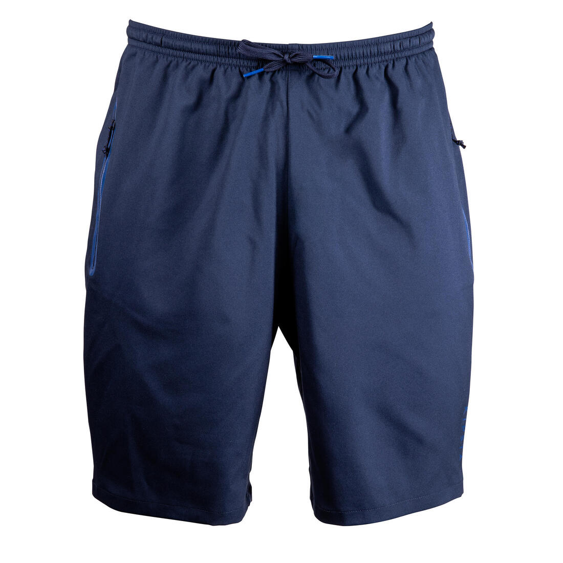 Short de football avec poches zippées adulte VIRALTO ZIP noir et – bleu marine