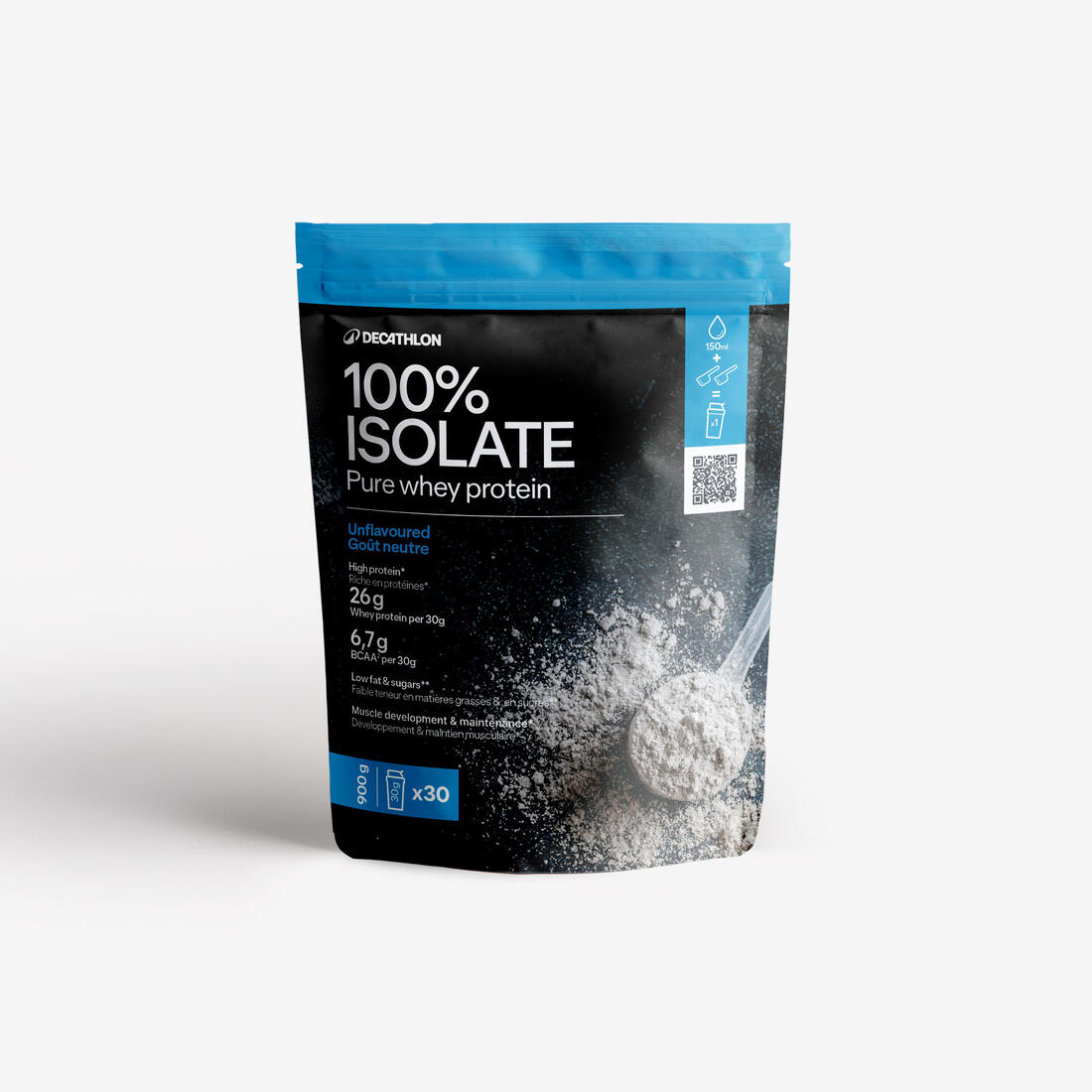 Pure whey protéine 100% isolat goût neutre 900g
