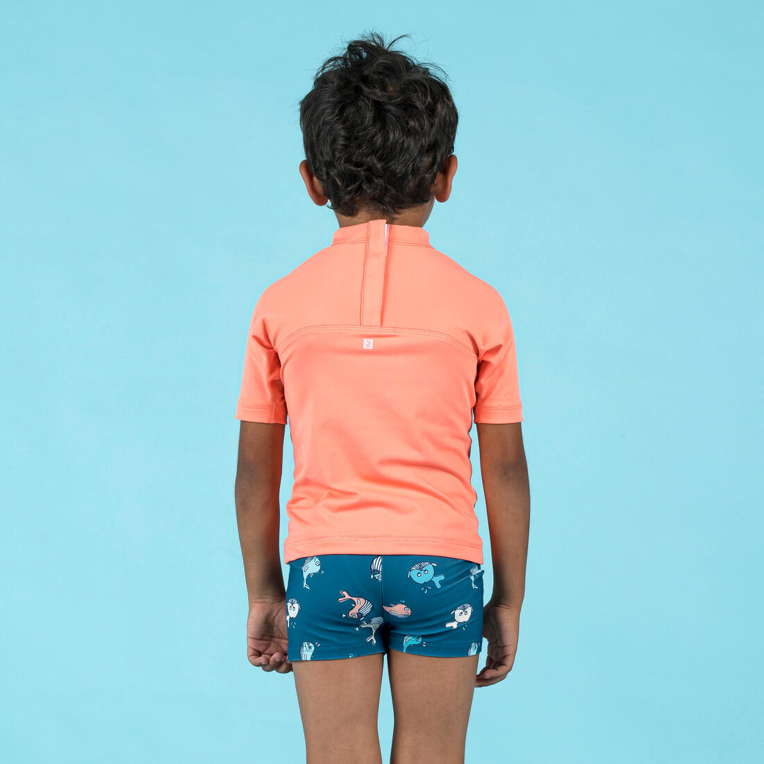 T-shirt anti uv bébé manches courtes corail