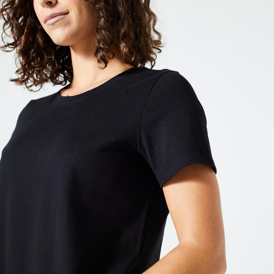 Tee-shirt en coton col rond femme
