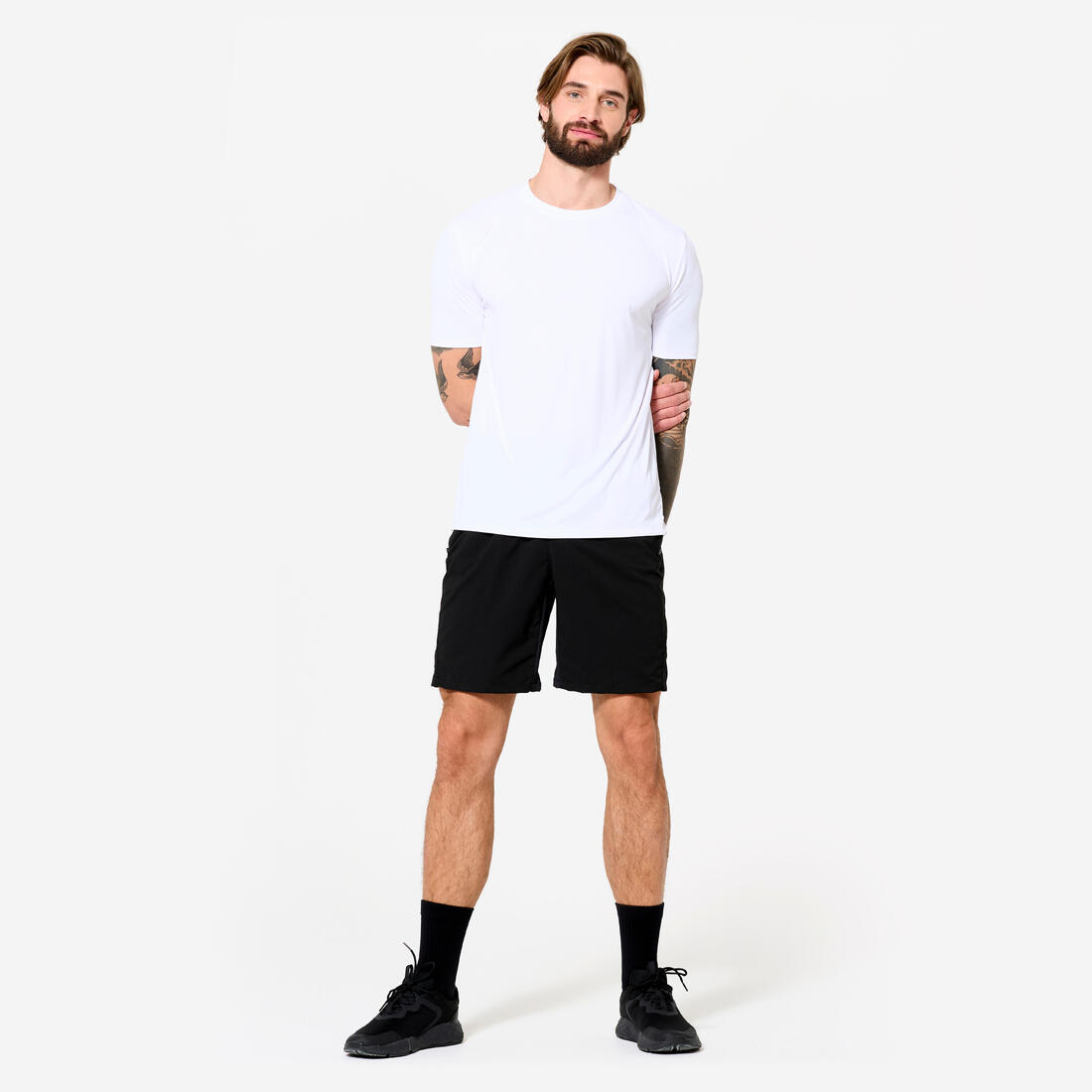 T-shirt de fitness stretch homme, blanc