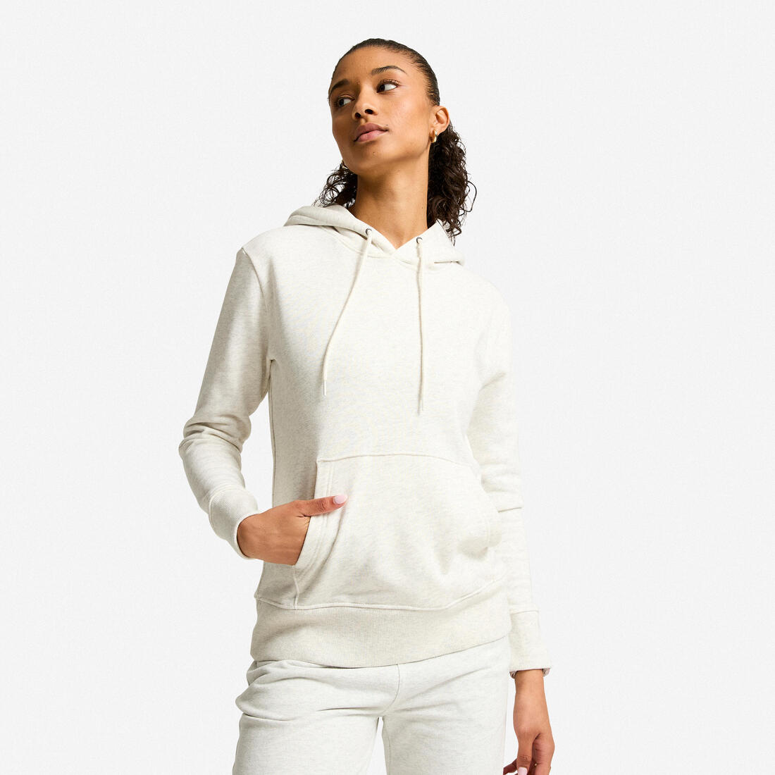 Sweat à capuche en coton fitness femme