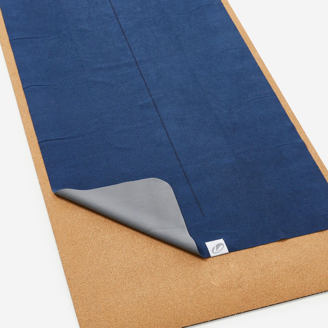 Serviette de yoga antidérapante 183cm x 61cm x 1mm, bleu acier