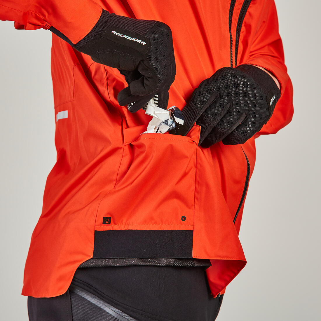 Veste coupe pluie velo vtt confort 500 rouge