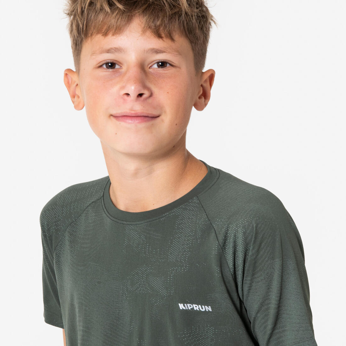 T-Shirt running sans couture Enfant - KIPRUN TS LIGHT 900 kaki