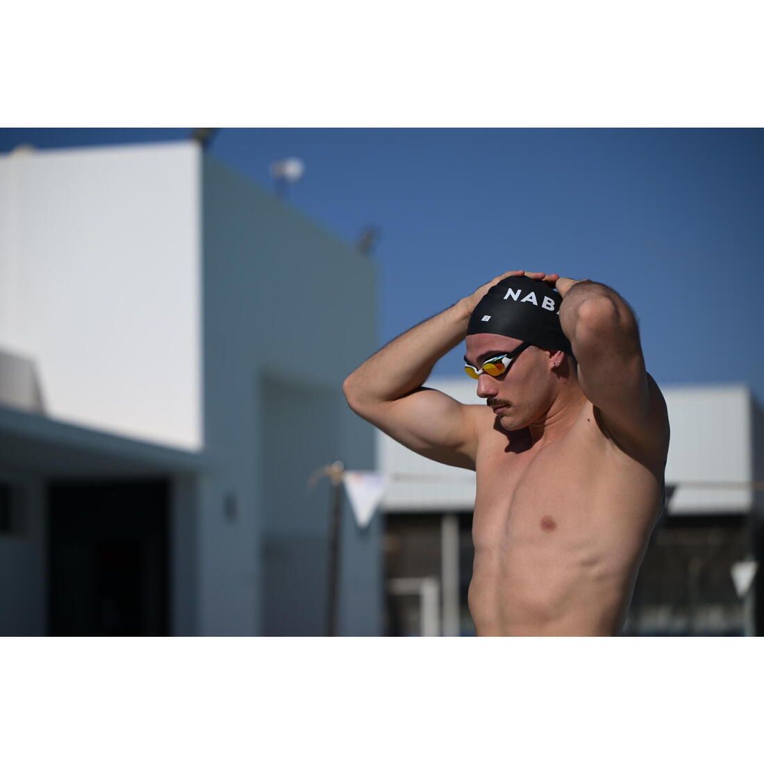 Lunettes de natation Taille Unique - Bfit blanches verres miroirs