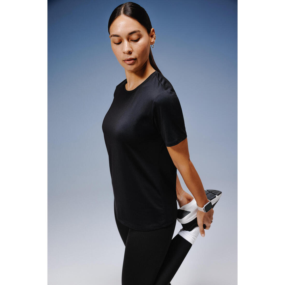 T-shirt manches courtes femme noir