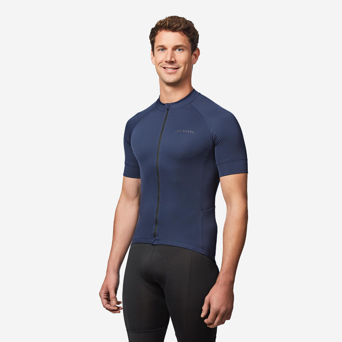 Maillot vélo route manches courtes été regular homme - Discover bleu acier
