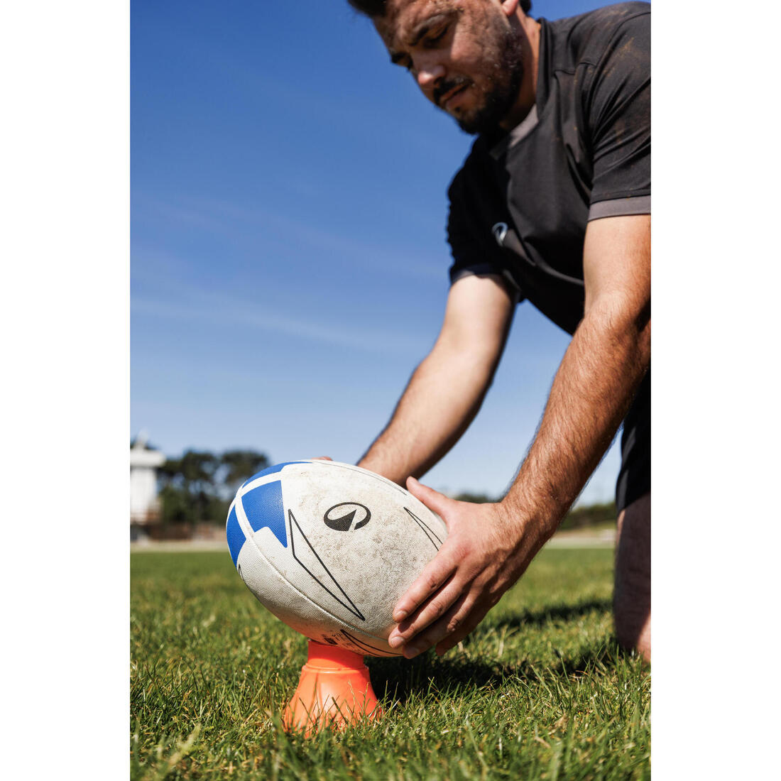 Ballon d'initiation de rugby taille 5, Bleu