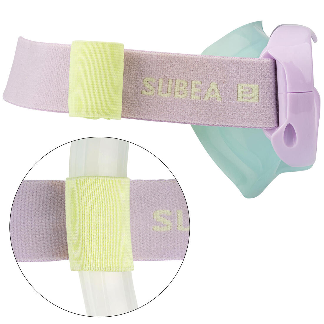 Masque plongée enfant - 100 confort menthe pastel