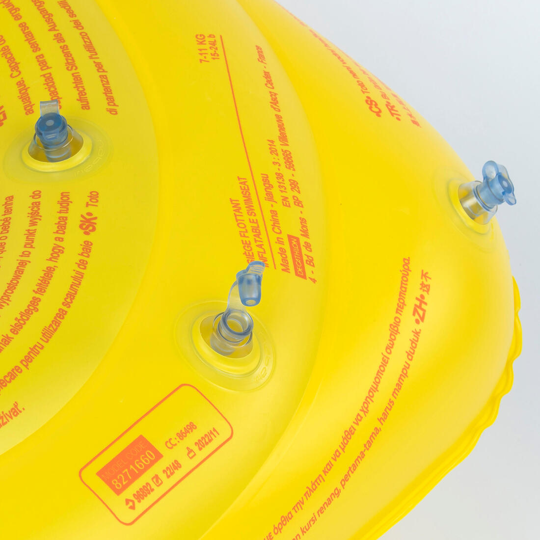 Bouée siège de piscine avec poignées Bébé 7-11kg - jaune