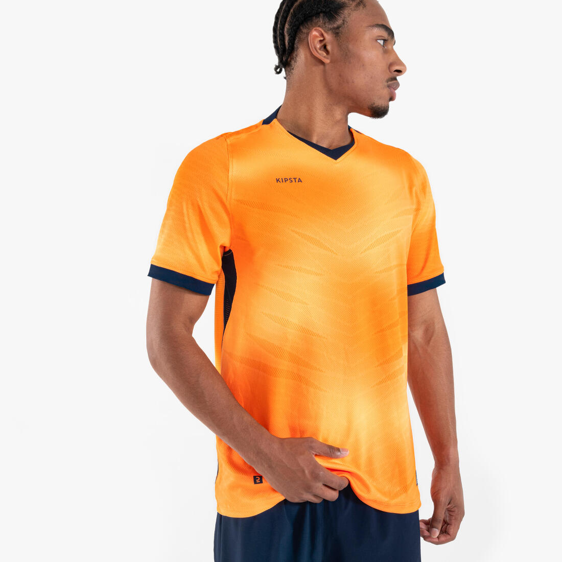 Maillot de Football CLR Adulte manches courtes Orange et Marine