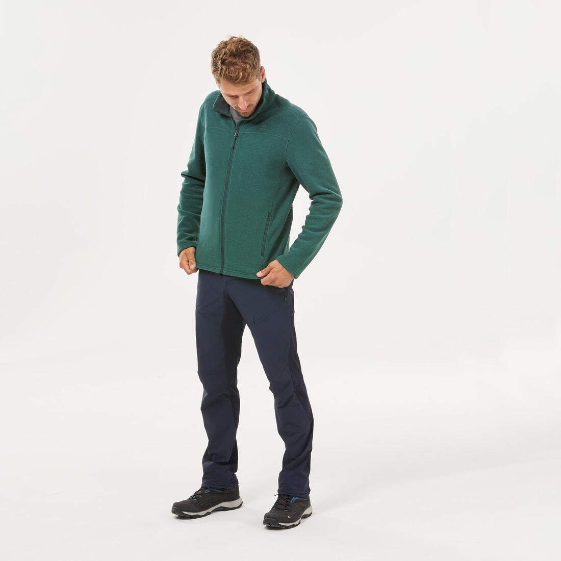 Polaire de randonnée montagne homme, MH100 full zip