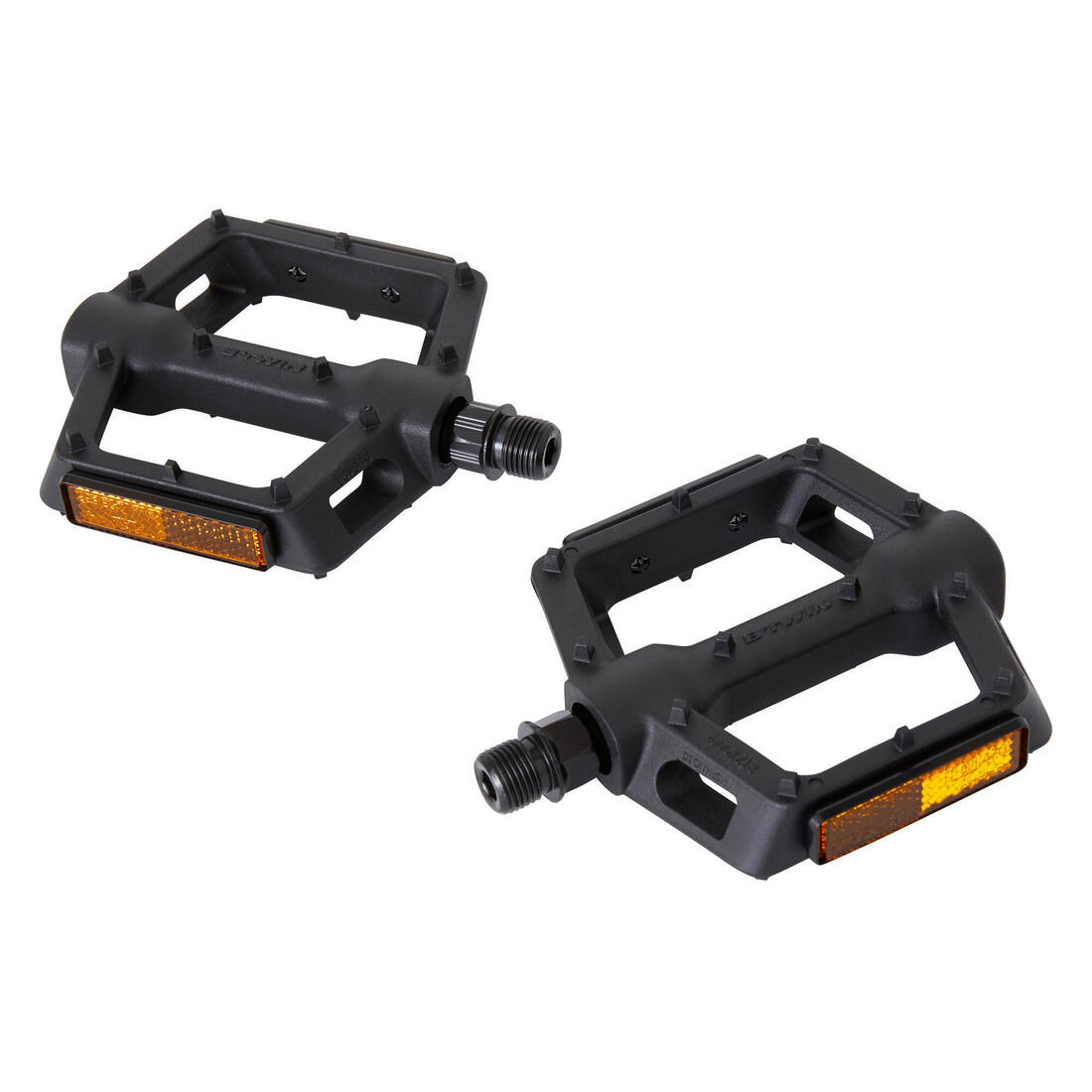 Pédales plates vélo VTT 520 grip noire