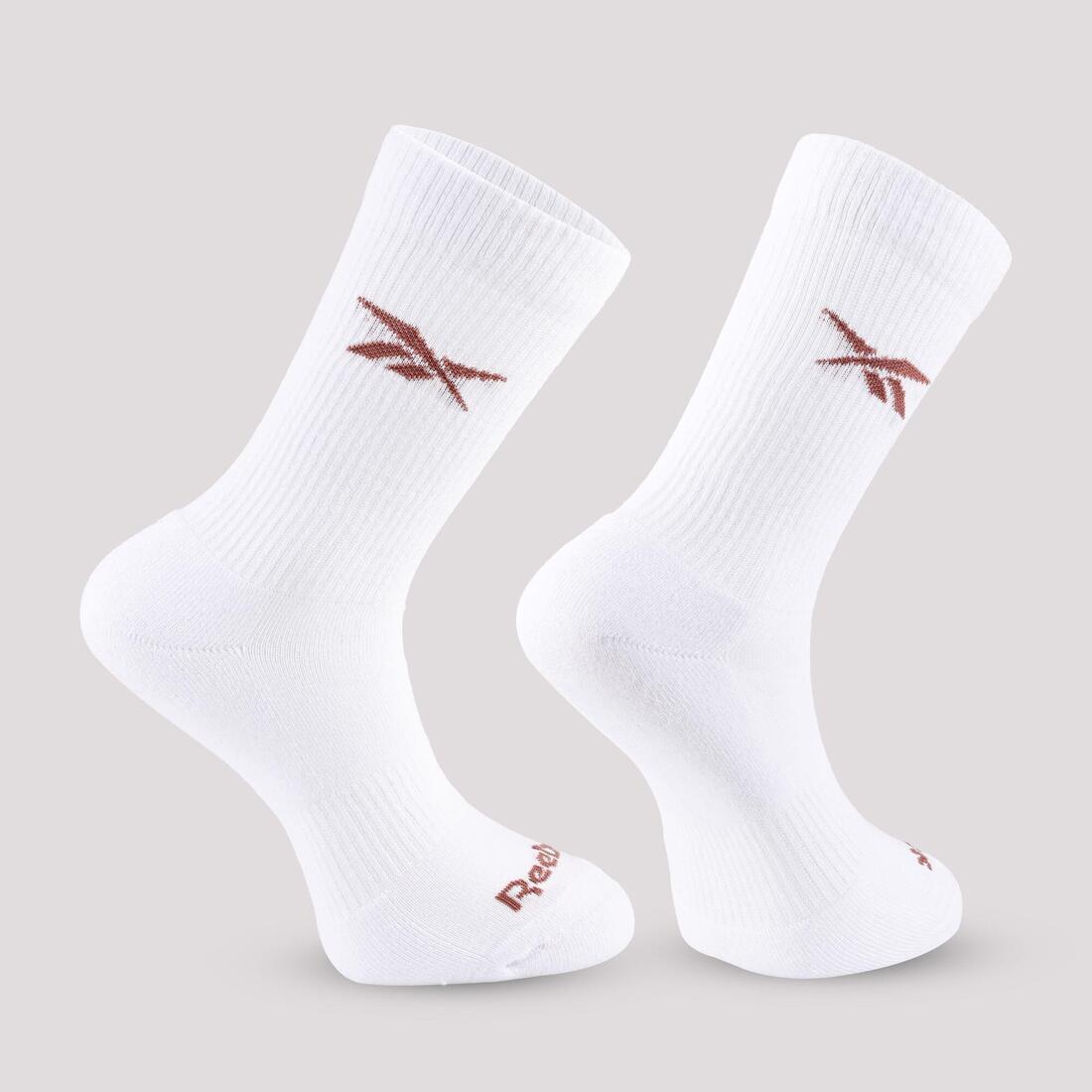 Lots de 3 paires de chaussettes de fitness mi-mollet, blanches