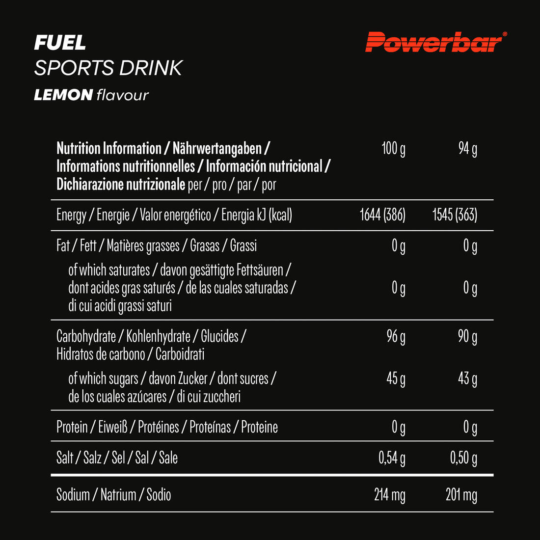 Powerbar BlackLine Fuel 90 Sports Drink Lemon