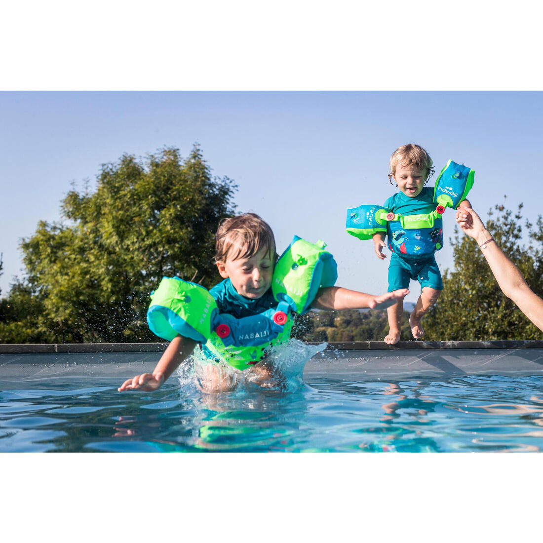 Brassards-ceinture piscine évolutif TISWIM enfant bleu "DRAGON"