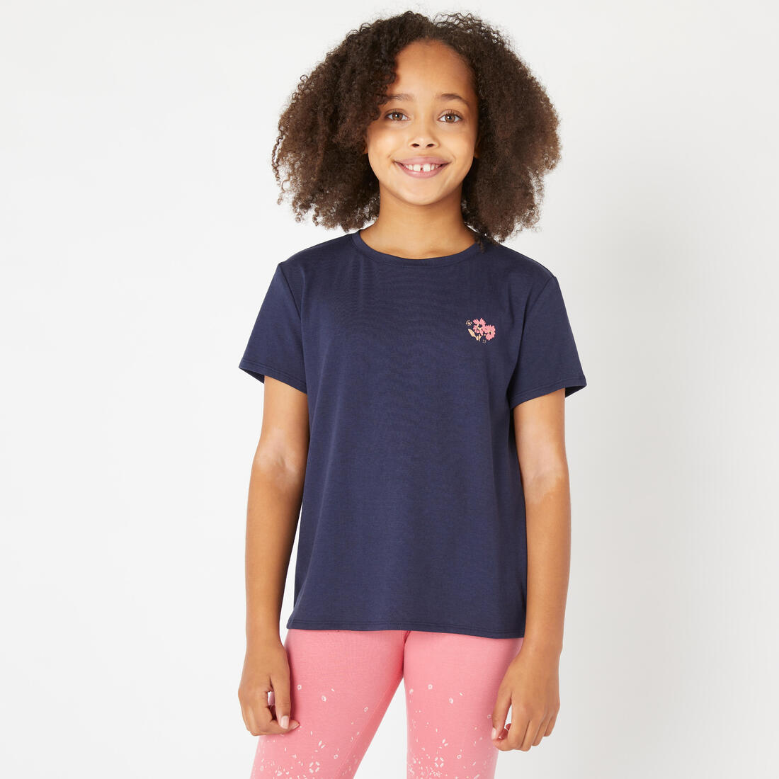 T-shirt coton fille - 500 – bleu marine