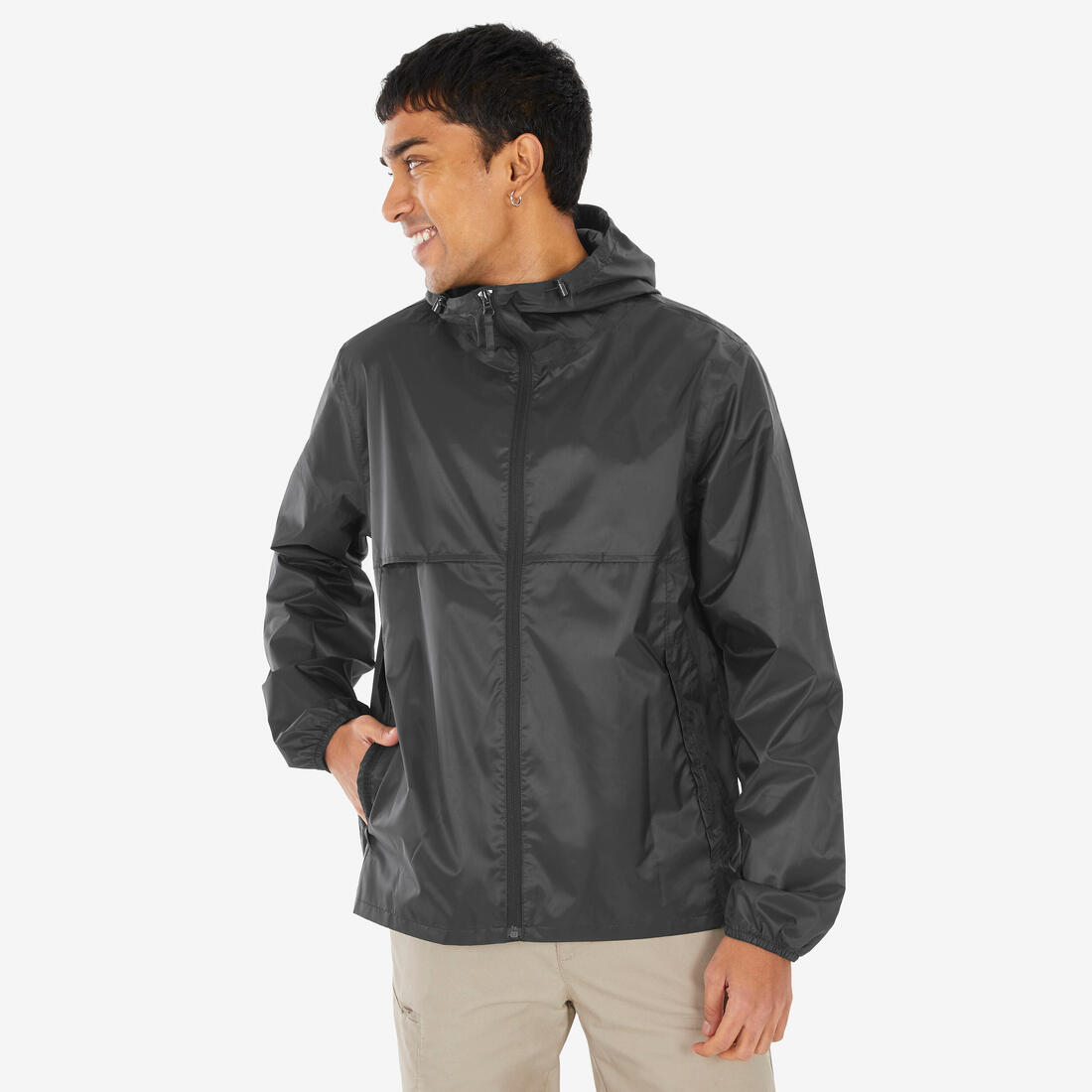 Veste de randonnée coupe-vent imperméable homme, Raincut Full Zip