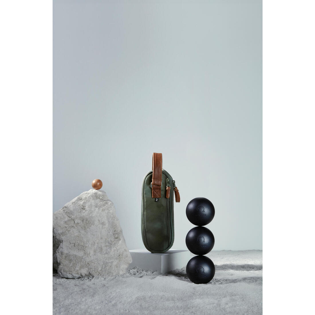 SACOCHE SEMI-RIGIDE POUR 3 BOULES DE PÉTANQUE BLEU