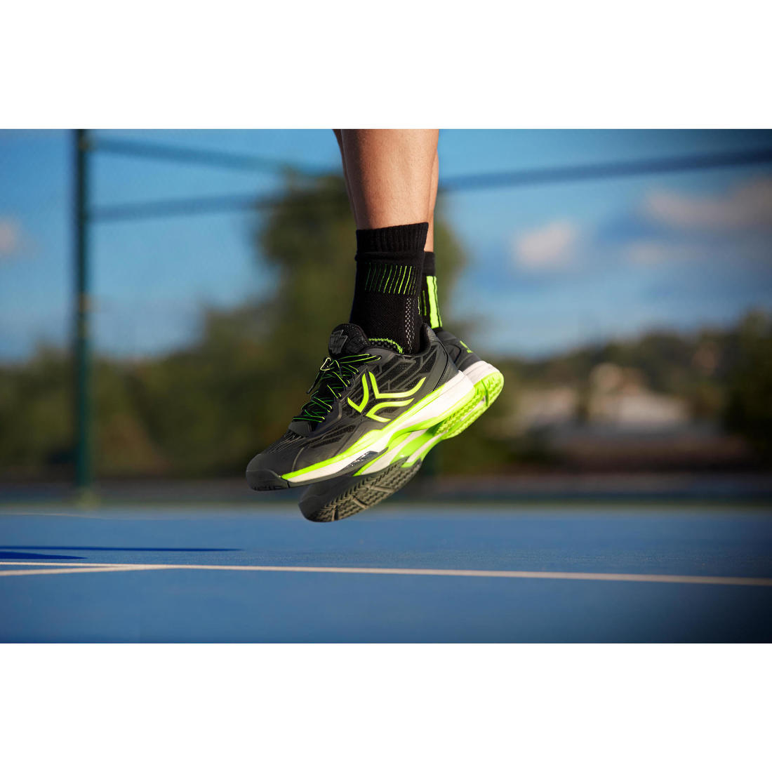 CHAUSSURES DE TENNIS HOMME TS990 NOIR JAUNE MULTI COURT
