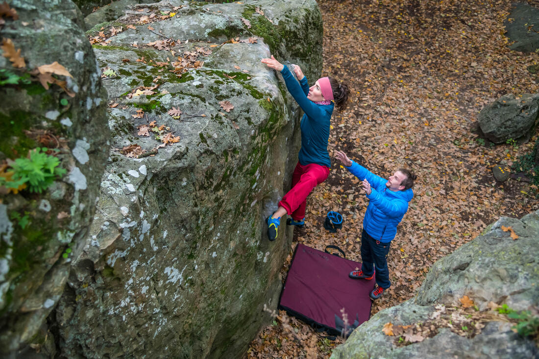 CRASHPAD D'ESCALADE - BLOCK V2 1mx1m  BORDEAU