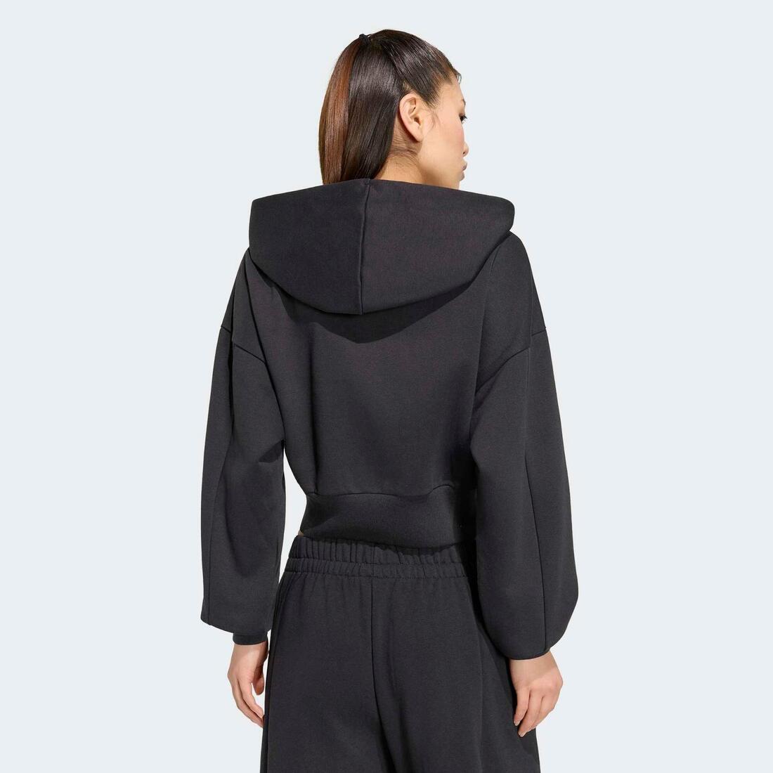 Sweat zippé femme, Adidas, noir