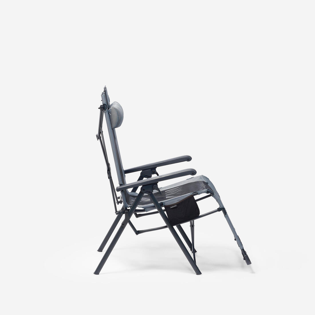 Fauteuil long de camping relax, pliant et matelassé, avec appuie tête