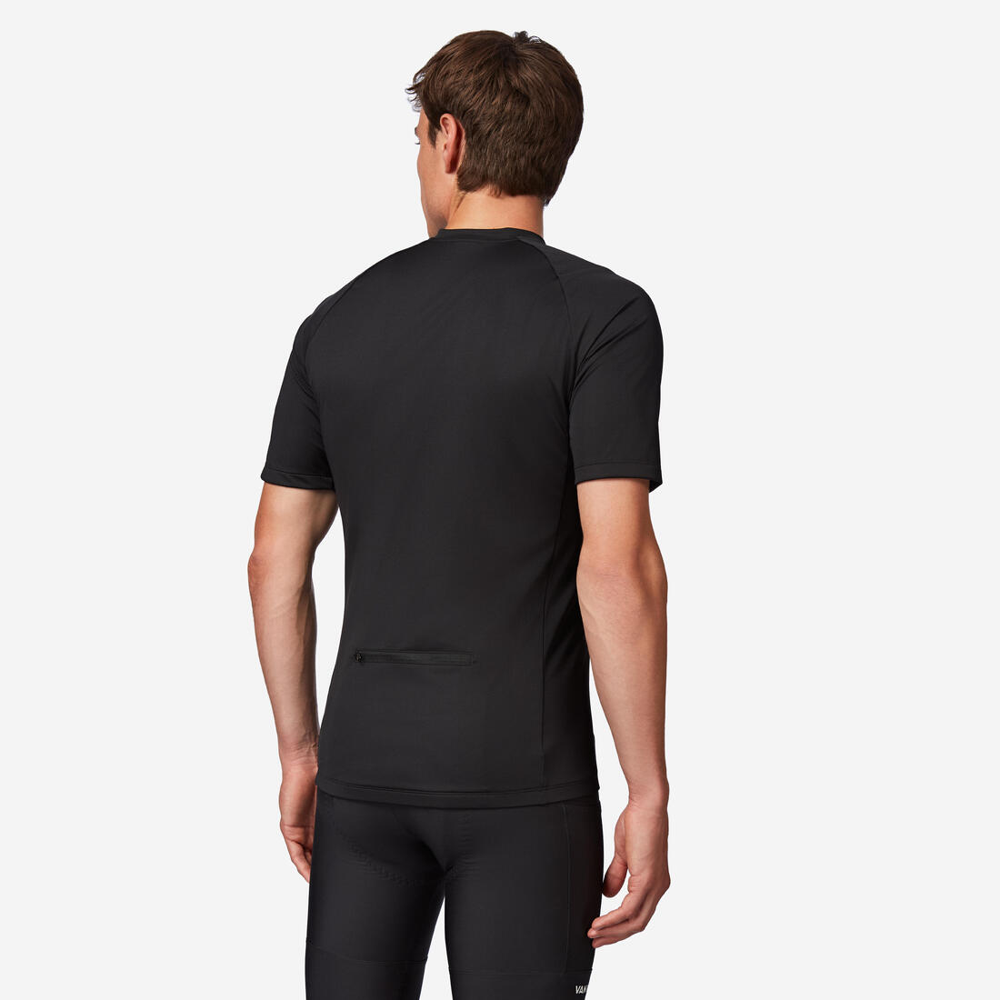 Maillot manches courtes de vélo de route homme, Essential noir