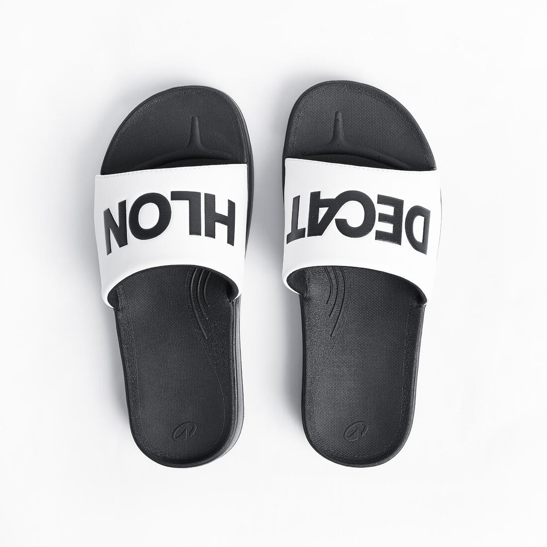 Sandales claquettes piscine 900 collector noir blanc