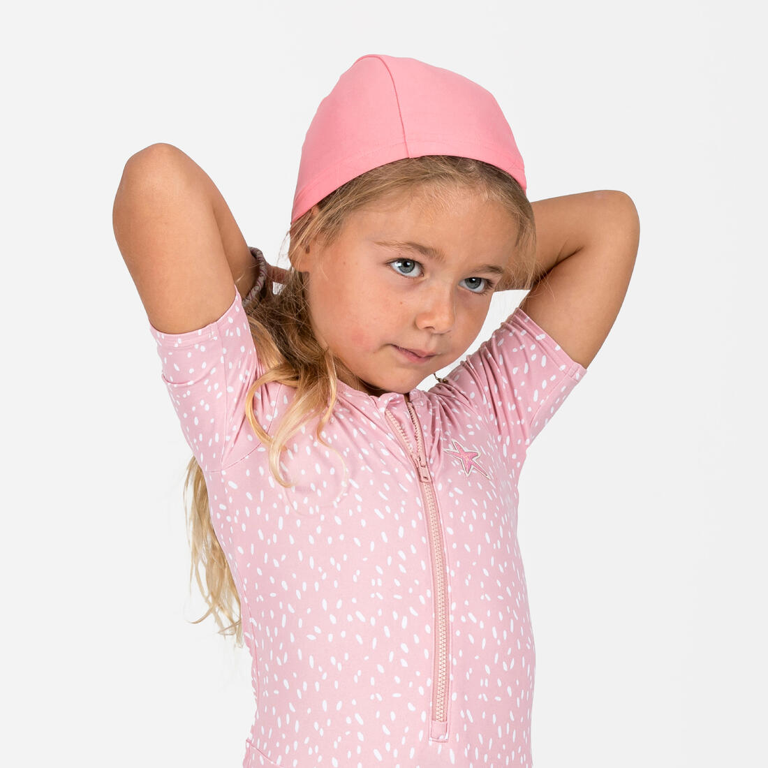 Bonnet De Bain Bébé Bleu Imprimé Tigre En Maille