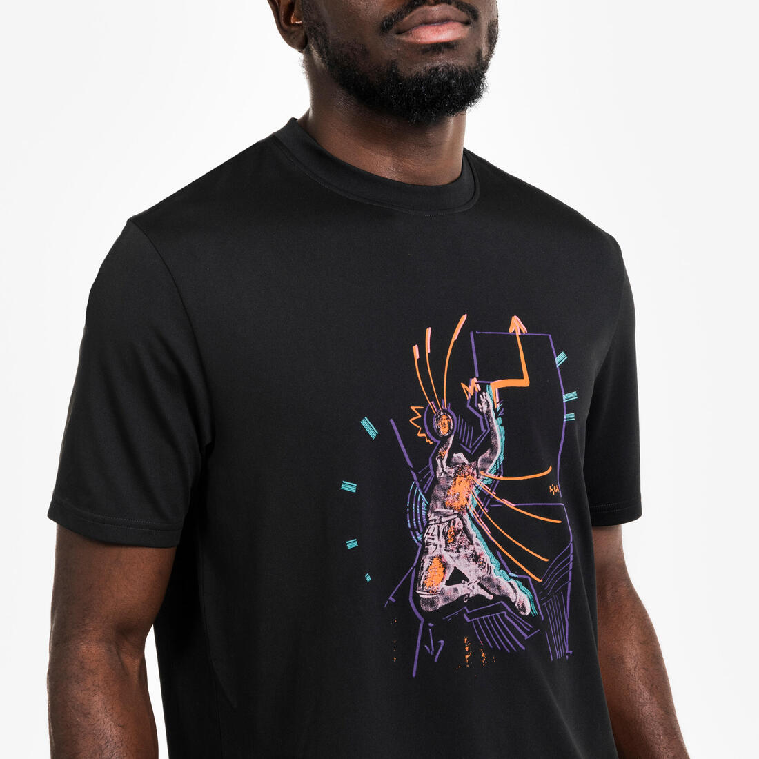 T-SHIRT / MAILLOT DE BASKETBALL HOMME TS500 BLANC 6 PHOTOS