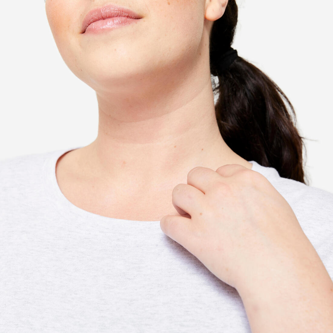 Tee-shirt en coton col rond femme