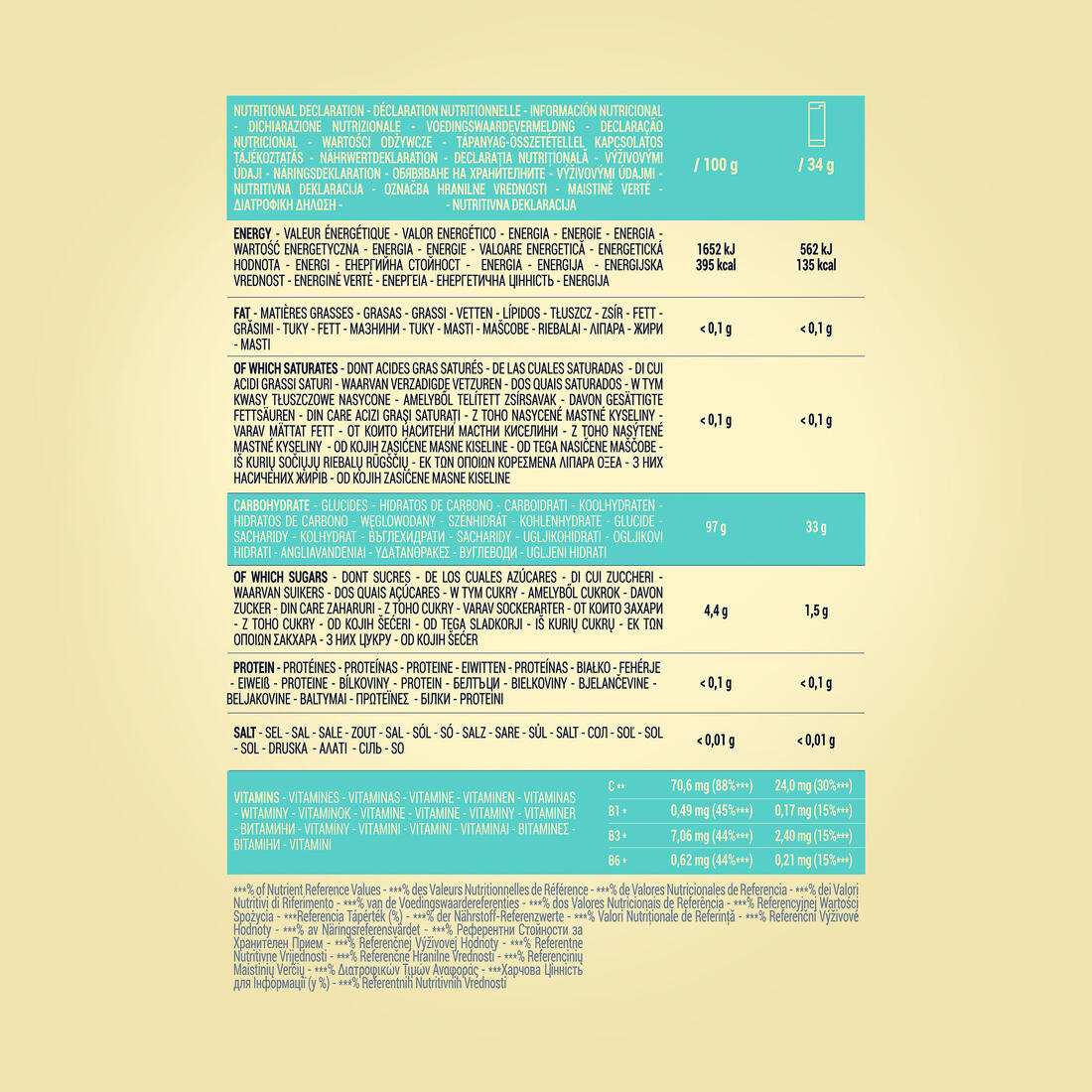 MALTODEXTRINE BOISSON EN POUDRE DOSETTE CITRON - 6X34G