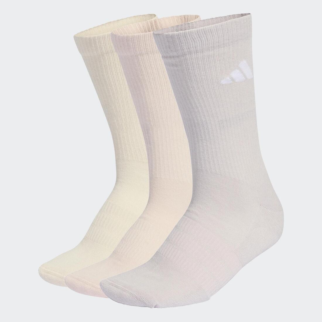 Chaussettes matelassées mi-mollet Adidas, rose, beige et, lot de 3