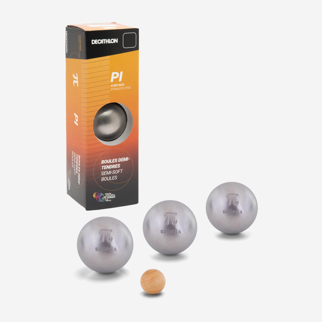 3 BOULES DE PÉTANQUE COMPÉTITION DEMI-TENDRES PI ACIER INOX