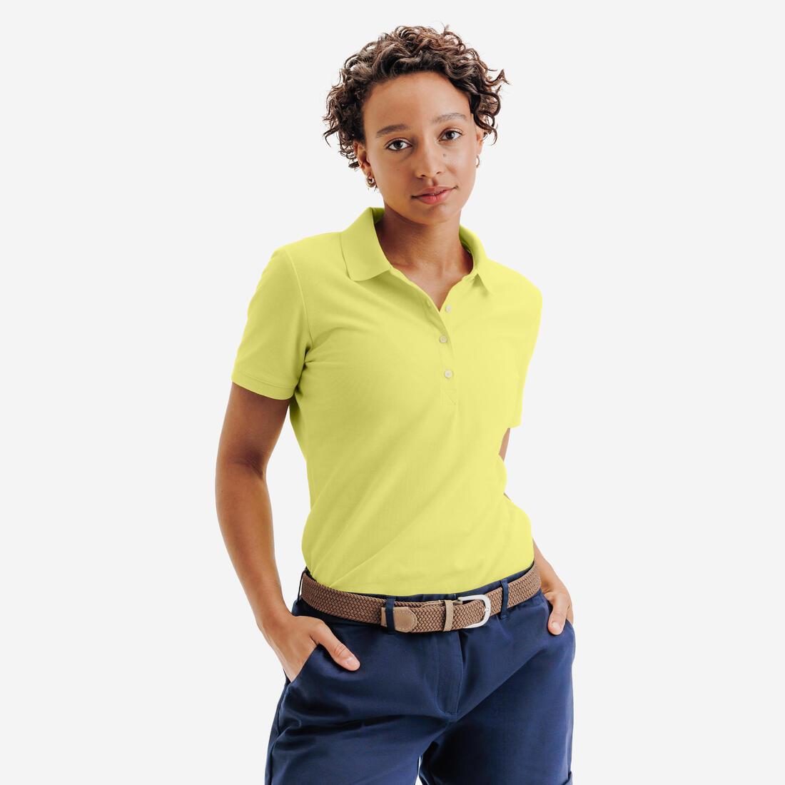 Polo golf en coton polyester manches courtes femme, MW500 beige clair
