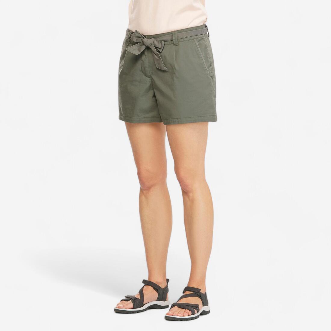 Short de randonnée - nh100 - femme – vert Kaki cendré