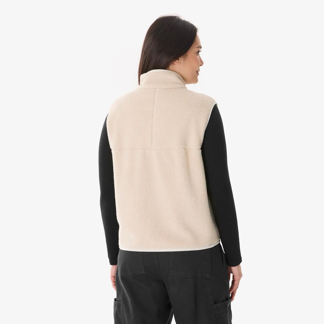 Gilet polaire de randonnée femme, sherpa MH500 beige