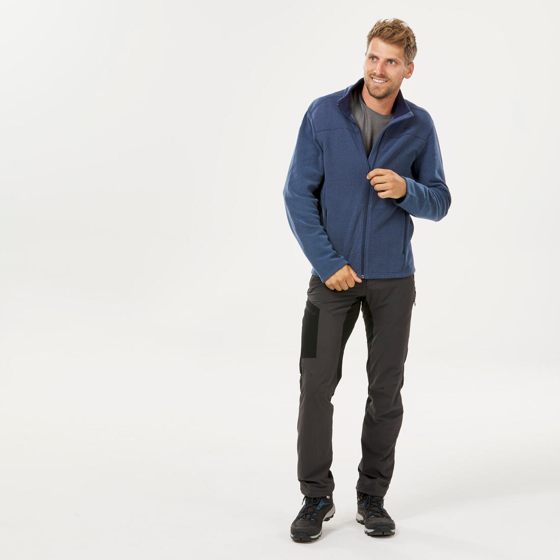 Polaire de randonnée montagne homme, MH100 full zip