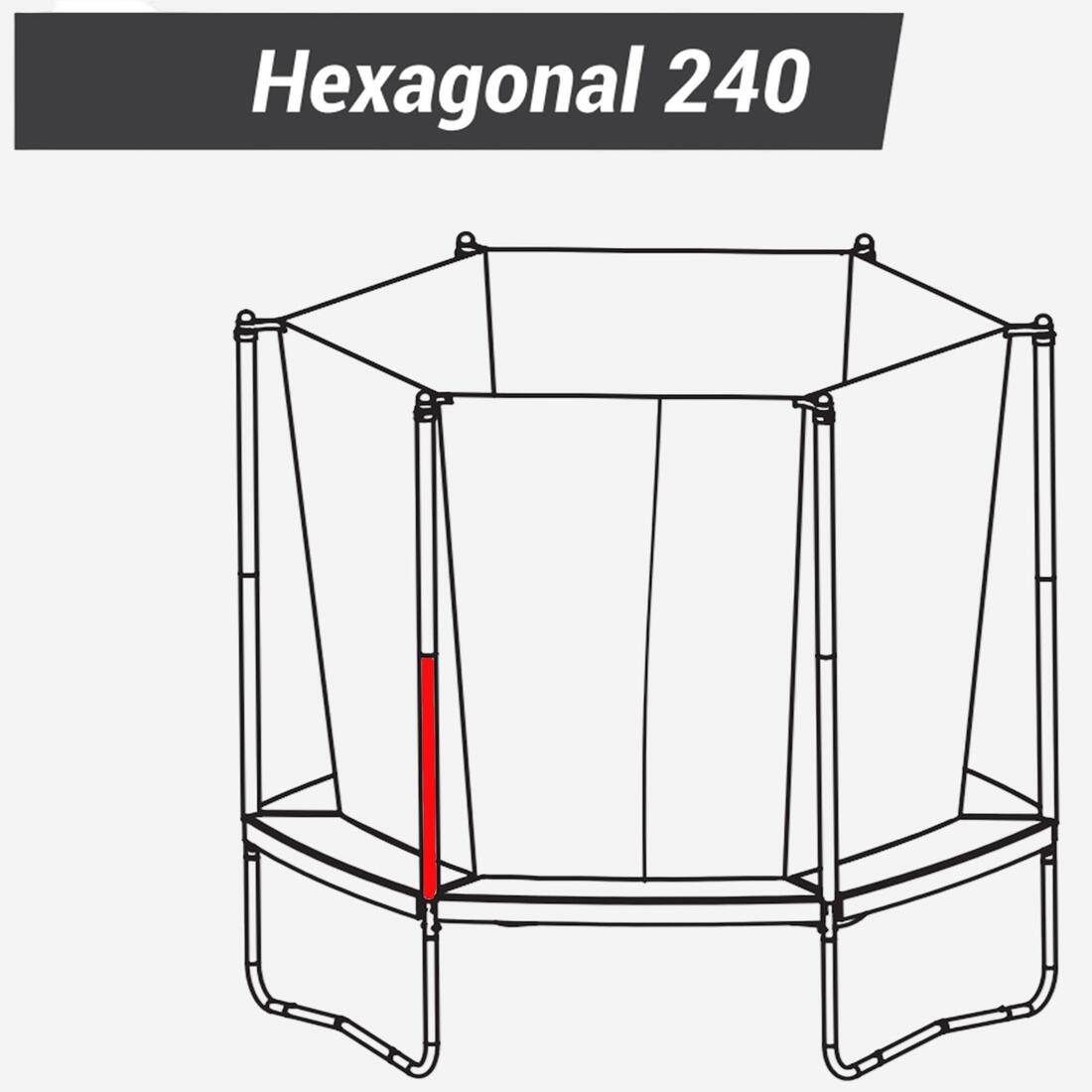Poteau bas pour filet, pièce détachée trampoline, Hexagonal 240 / Octogonal 300