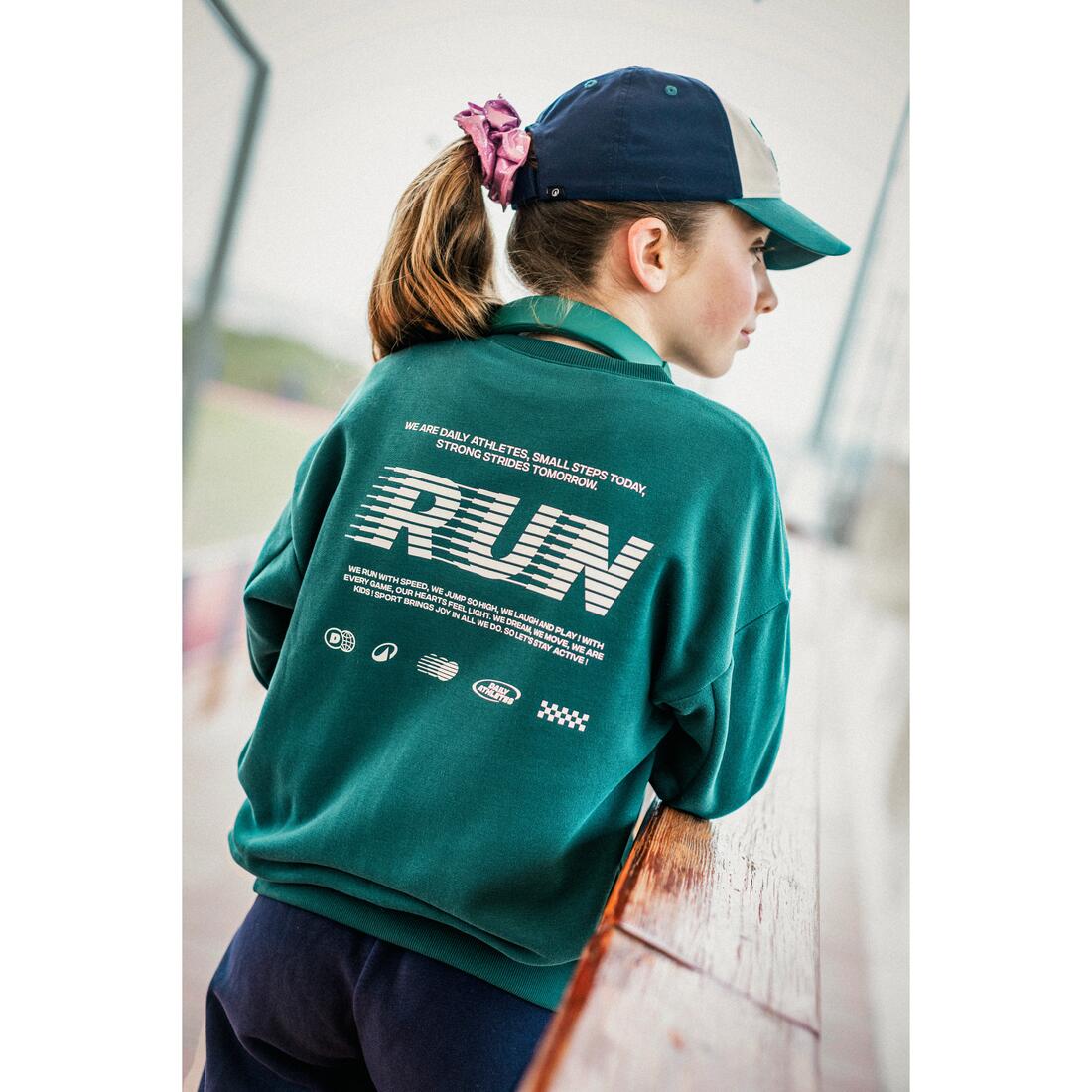 Sweat col rond imprimé en molleton chaud enfant