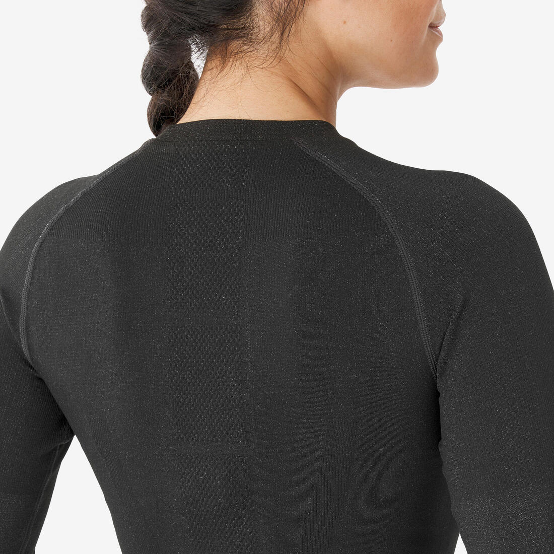 Sous-vêtement thermique de ski chaud et respirant femme, 500 seamless noir