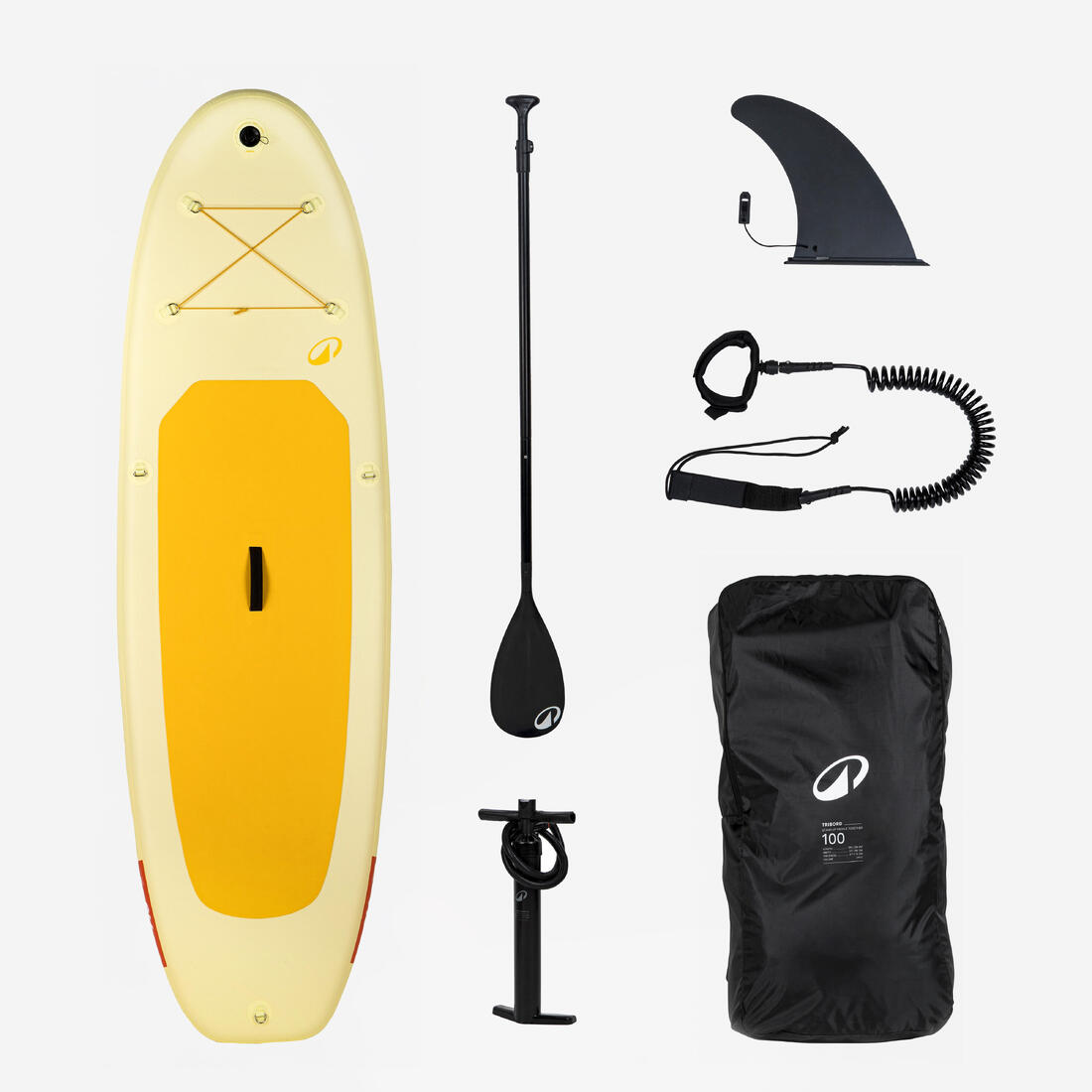 Pack Stand up paddle gonflable 9'6, 1 personne (jusqu'à 80kg)  - 100 Jaune – Default