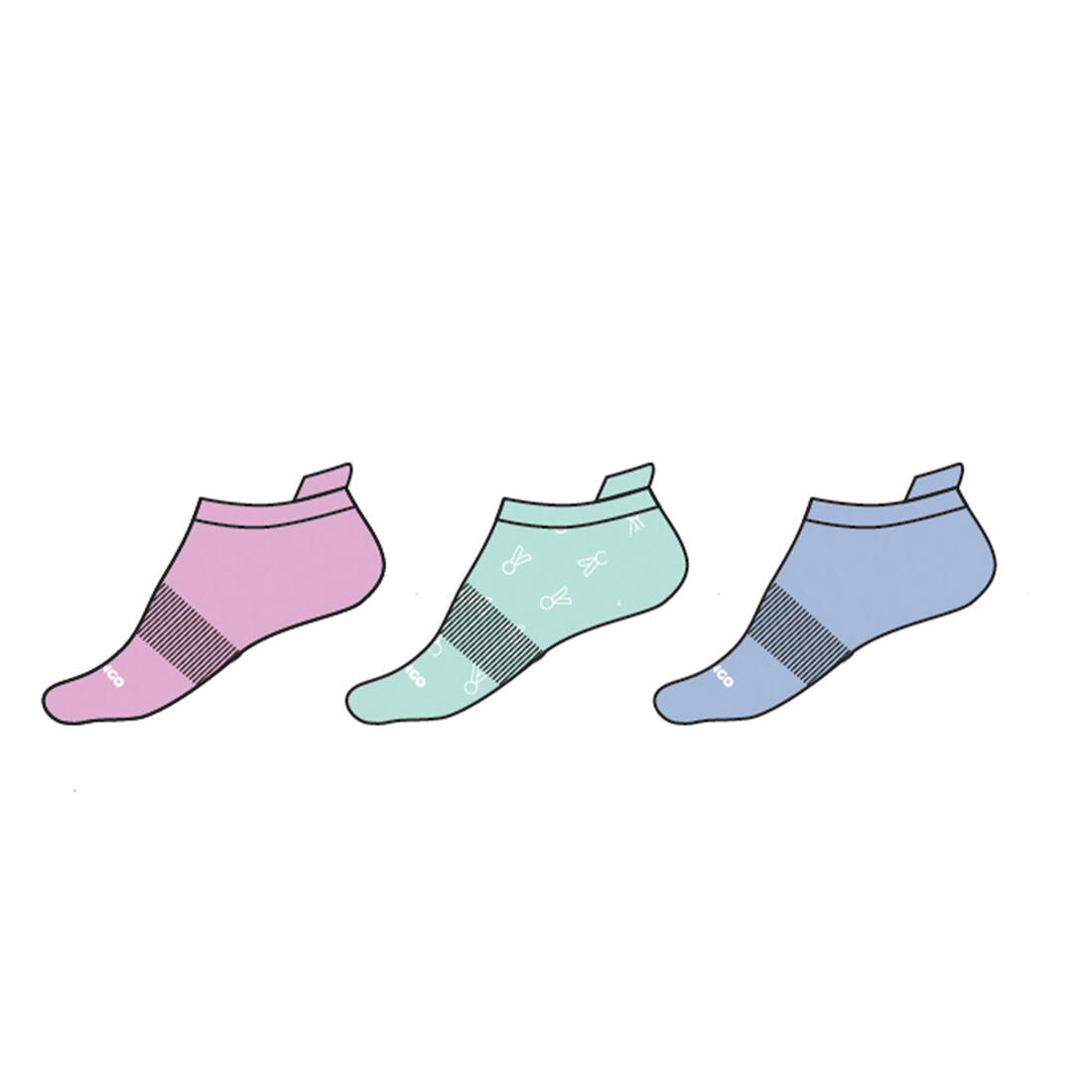 CHAUSSETTES TENNIS ENFANT BASSES ARTENGO RS 160 GRIS LOT DE 3