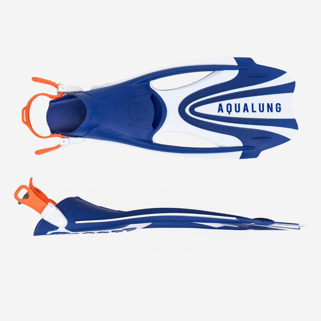Palmes de snorkeling courtes à talons ouverts raglables - Zinger 2.0 bleu
