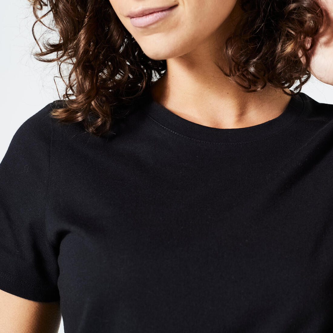 Tee-shirt en coton col rond femme